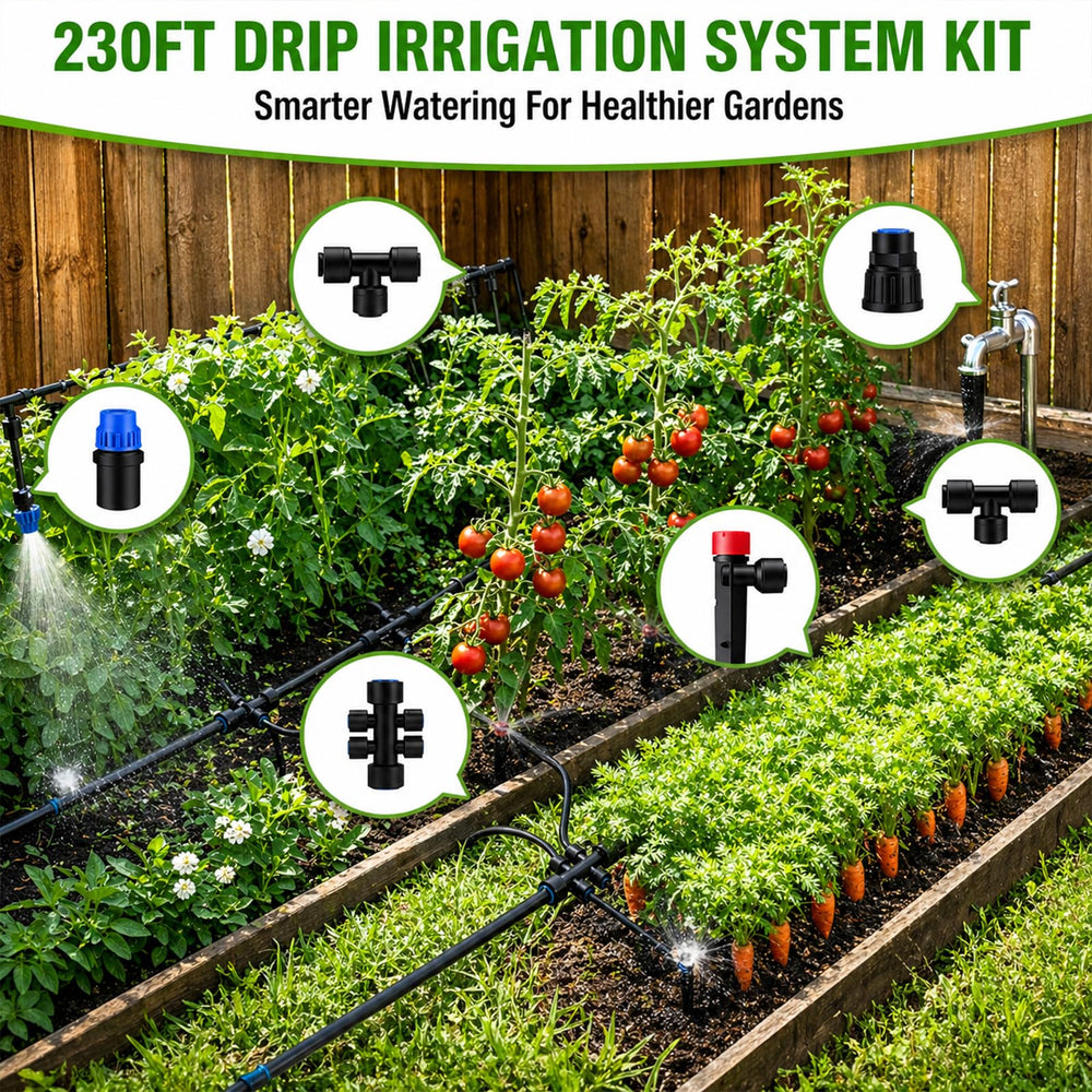 DANGZW system installed in raised bed delivering targeted root-zone irrigation
