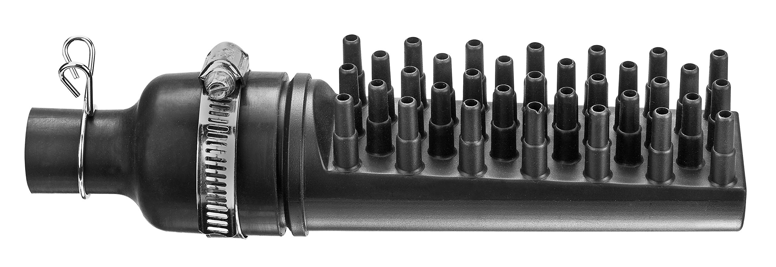Danner Pondmaster AP-100 manifold close-up with 33 outlets for multi-point air distribution