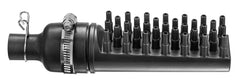 Danner Pondmaster AP-100 manifold close-up with 33 outlets for multi-point air distribution