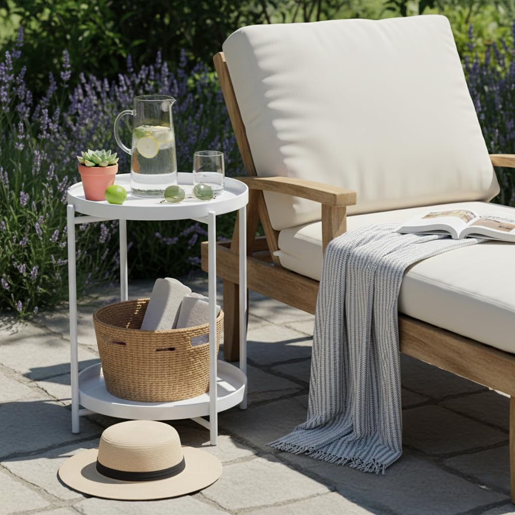 danpinera balcony lifestyle setup with plant and coffee benefit: outdoor-ready styling