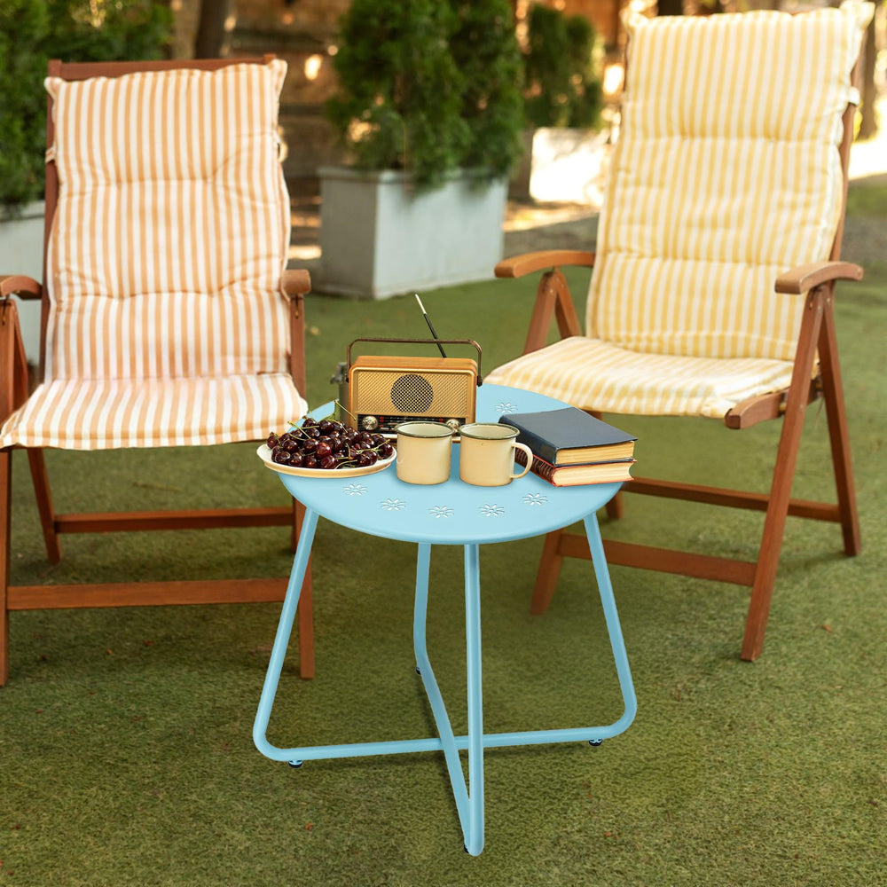 danpinera blue table staged with plants and books for decorative versatility
