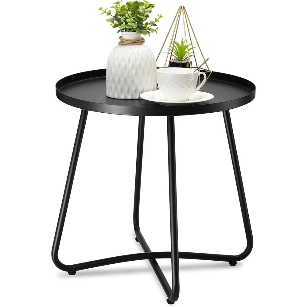 danpinera front view pair showing compact black tables and durability