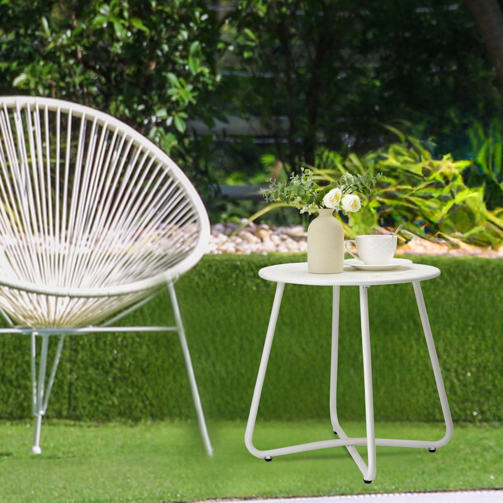 danpinera side table on patio demonstrates outdoor use and style benefit