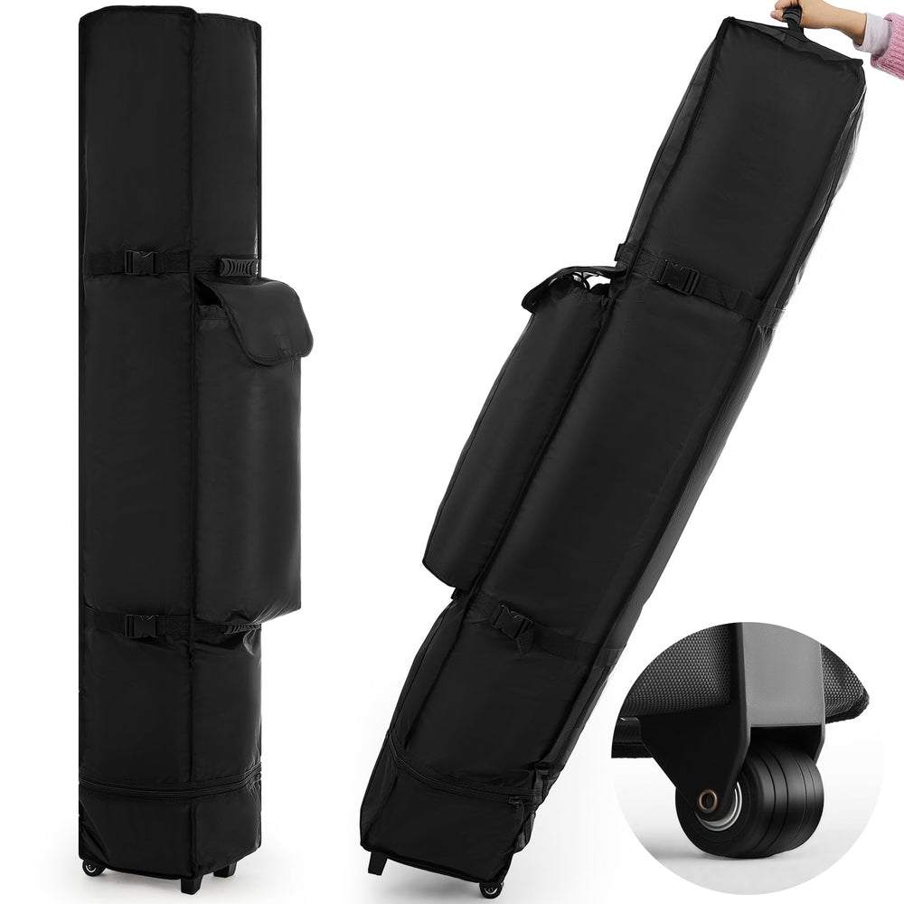 Dansydaisy front view of wheeled canopy bag showing full-size protection and organized transport