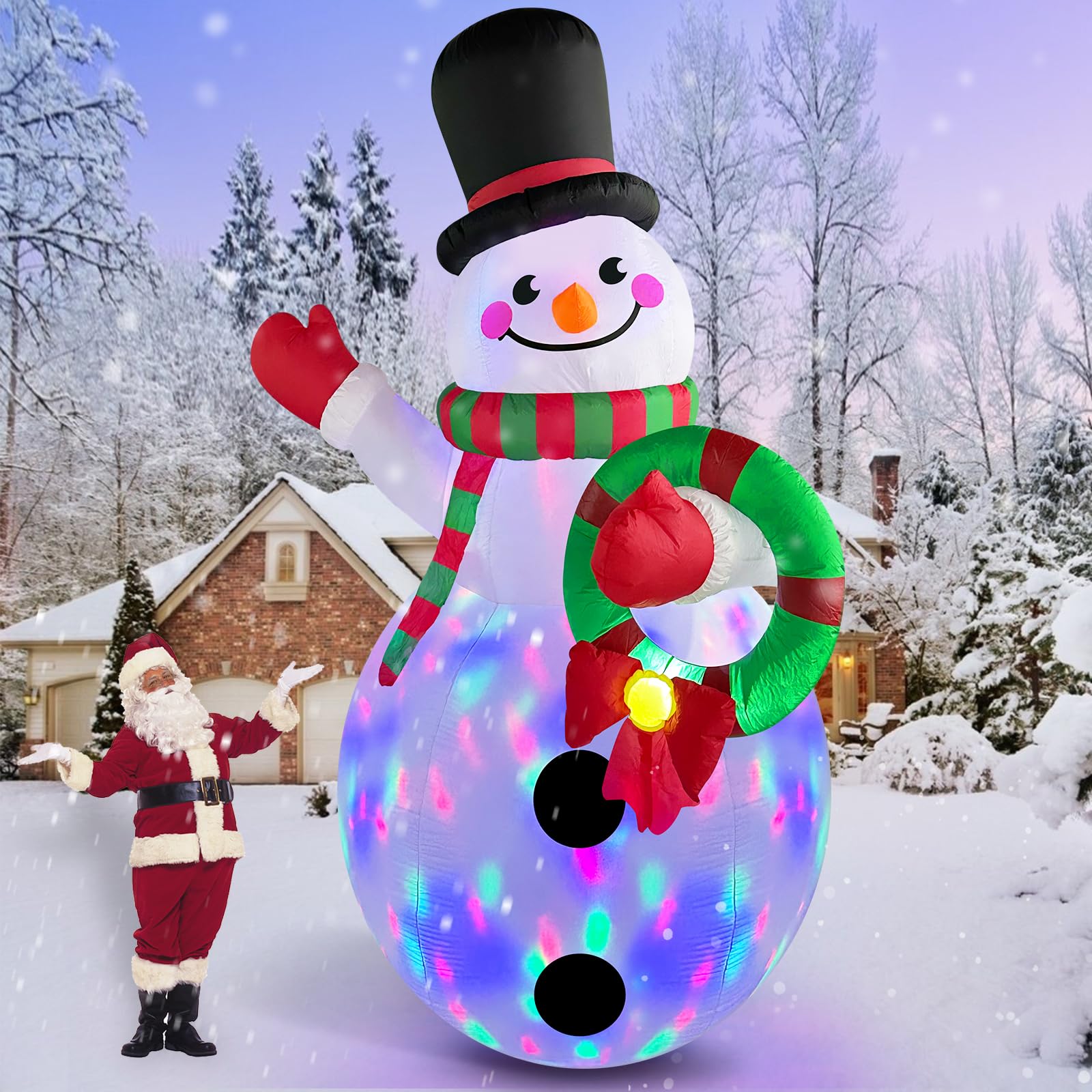 Danxilu front view of 12 ft snowman showing bold festive presence