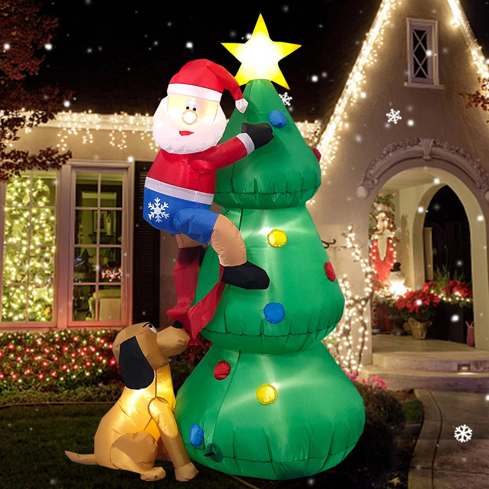 Danxilu front view showing Santa chased by dog, adds playful curb appeal
