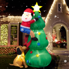 Danxilu front view showing Santa chased by dog, adds playful curb appeal
