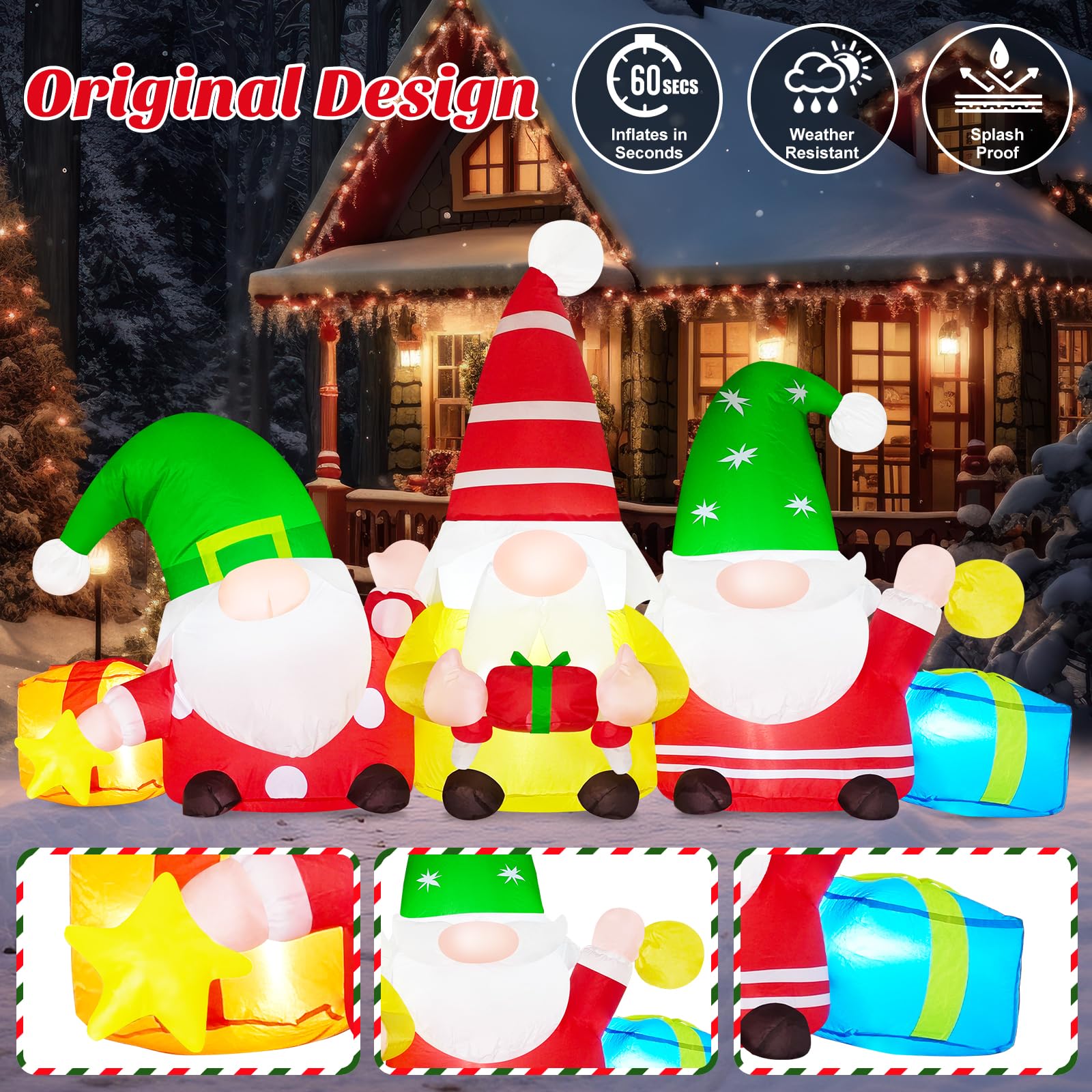 Danxilu gnome glowing LED night display that brightens yard and attracts attention