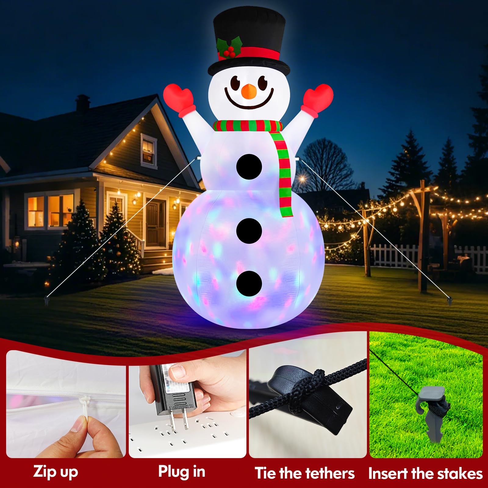 Danxilu snowman in garden scene creating welcoming holiday ambience