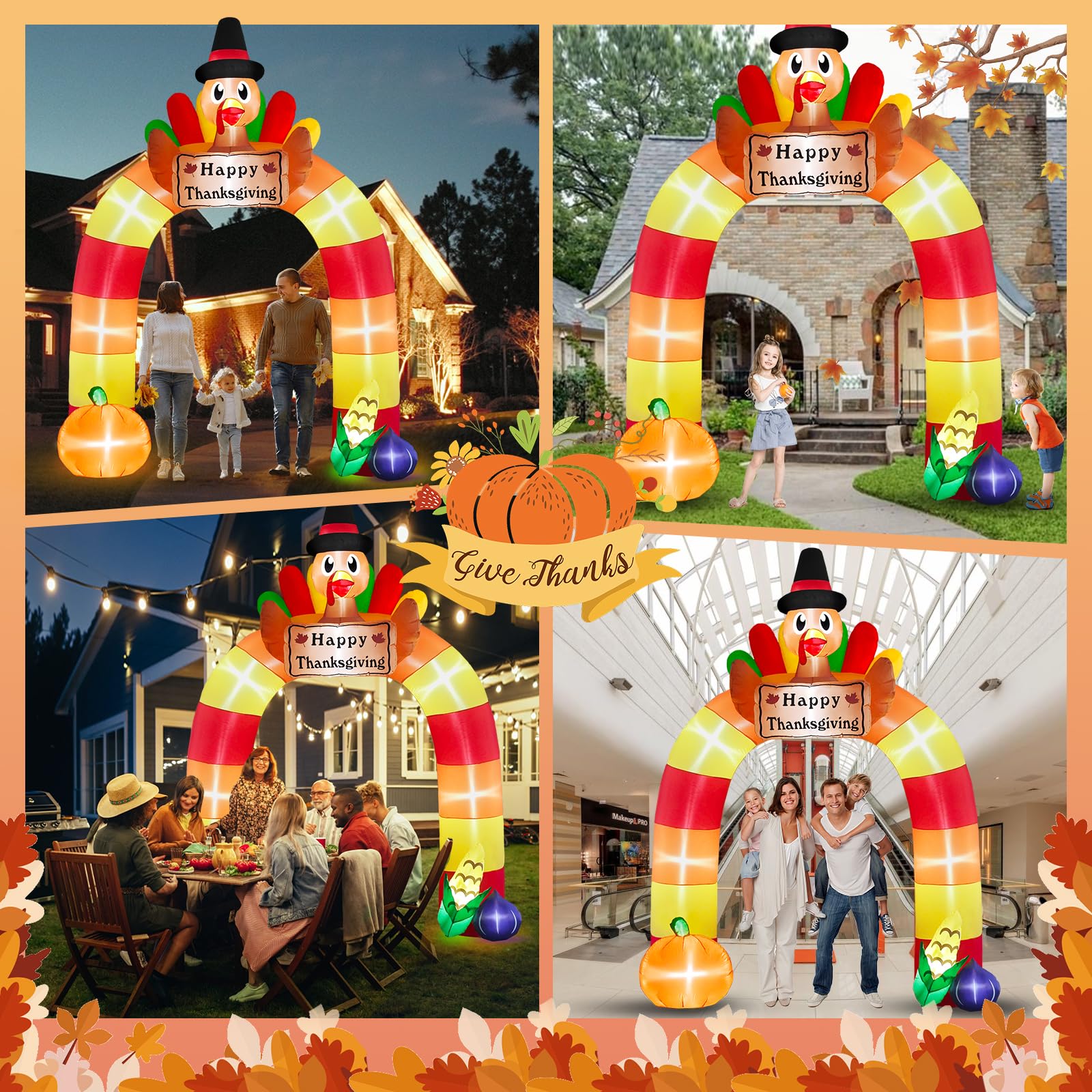 Danxilu turkey arch base harvest details with pumpkins and corn for charm