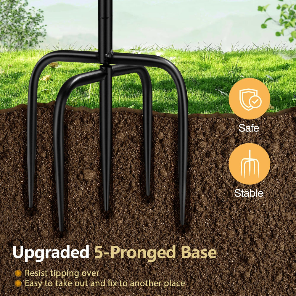 Daoeny five-pronged base stake detail demonstrating ground stability and anti-tip support