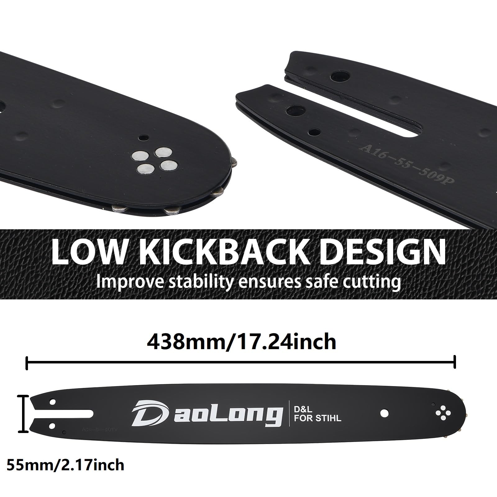 DAOLONG guide bar side view showing stable tracking and reduced friction