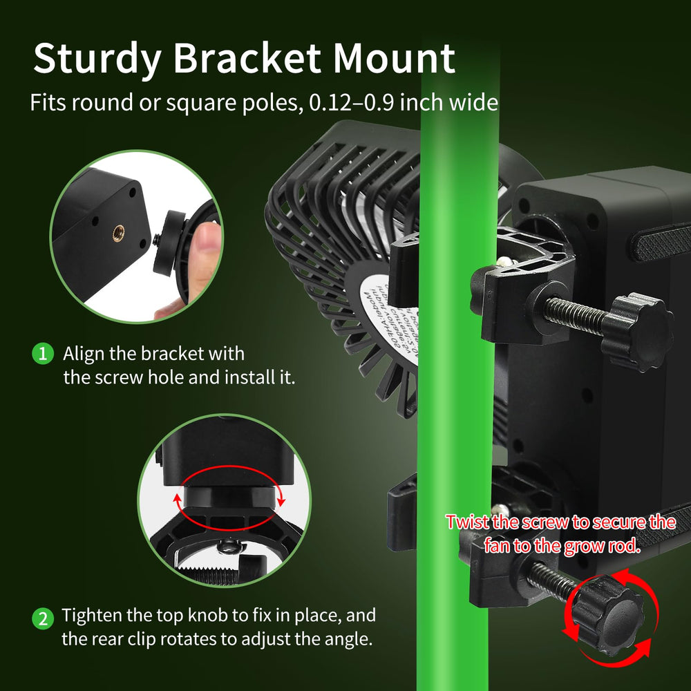 DAOTAILI clamp attached to grow tent pole providing secure placement