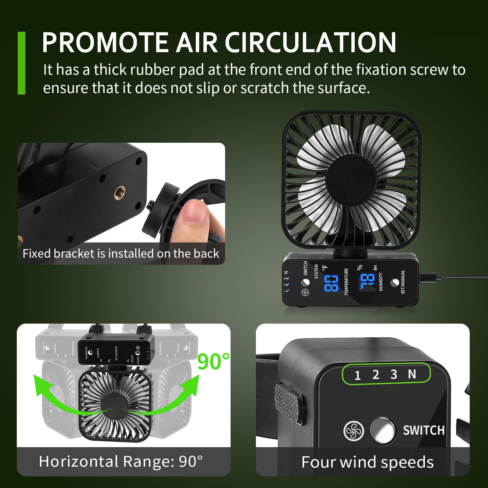 DAOTAILI close-up of fan grill and blades highlighting durable build and steady airflow