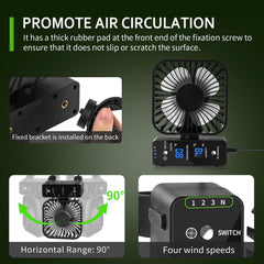 DAOTAILI close-up of fan grill and blades highlighting durable build and steady airflow