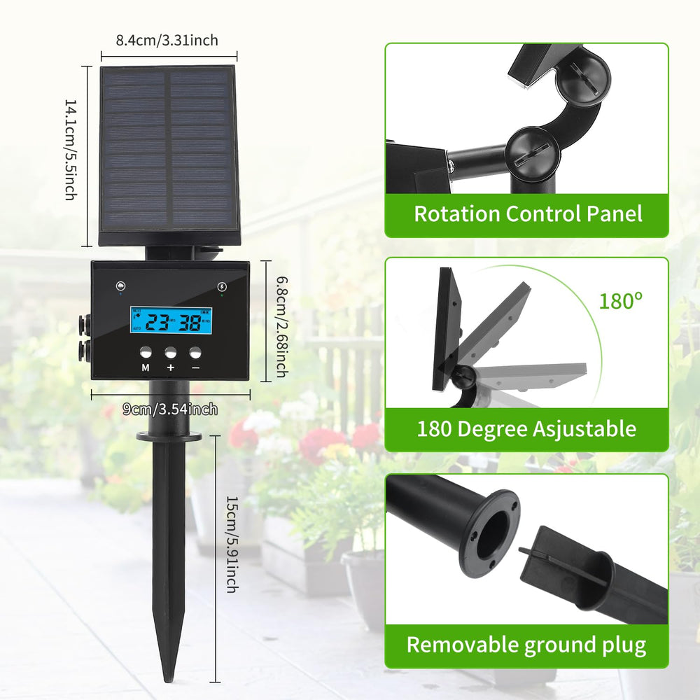 DAOTAILI rain sensor mounted on stake pausing watering during wet weather