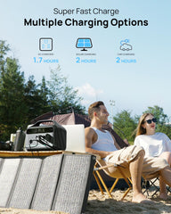 DARAN clear view of AC, DC, and USB ports offering versatile charging