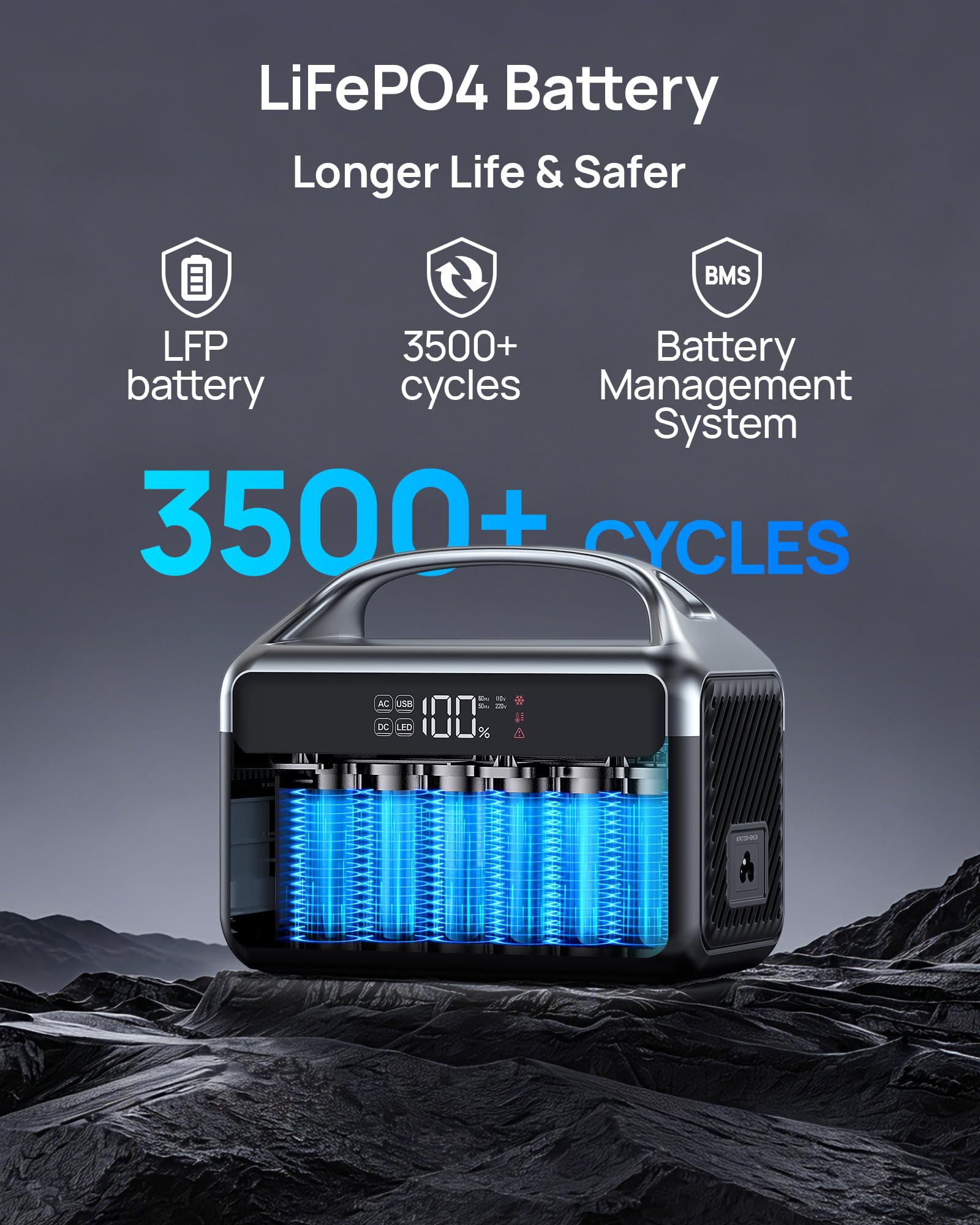 Daran next to a water bottle for scale, compact footprint benefit