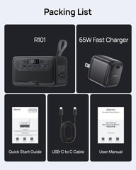 DaranEner R101 Lite ports close-up showing AC, USB-C, USB-A for versatile charging