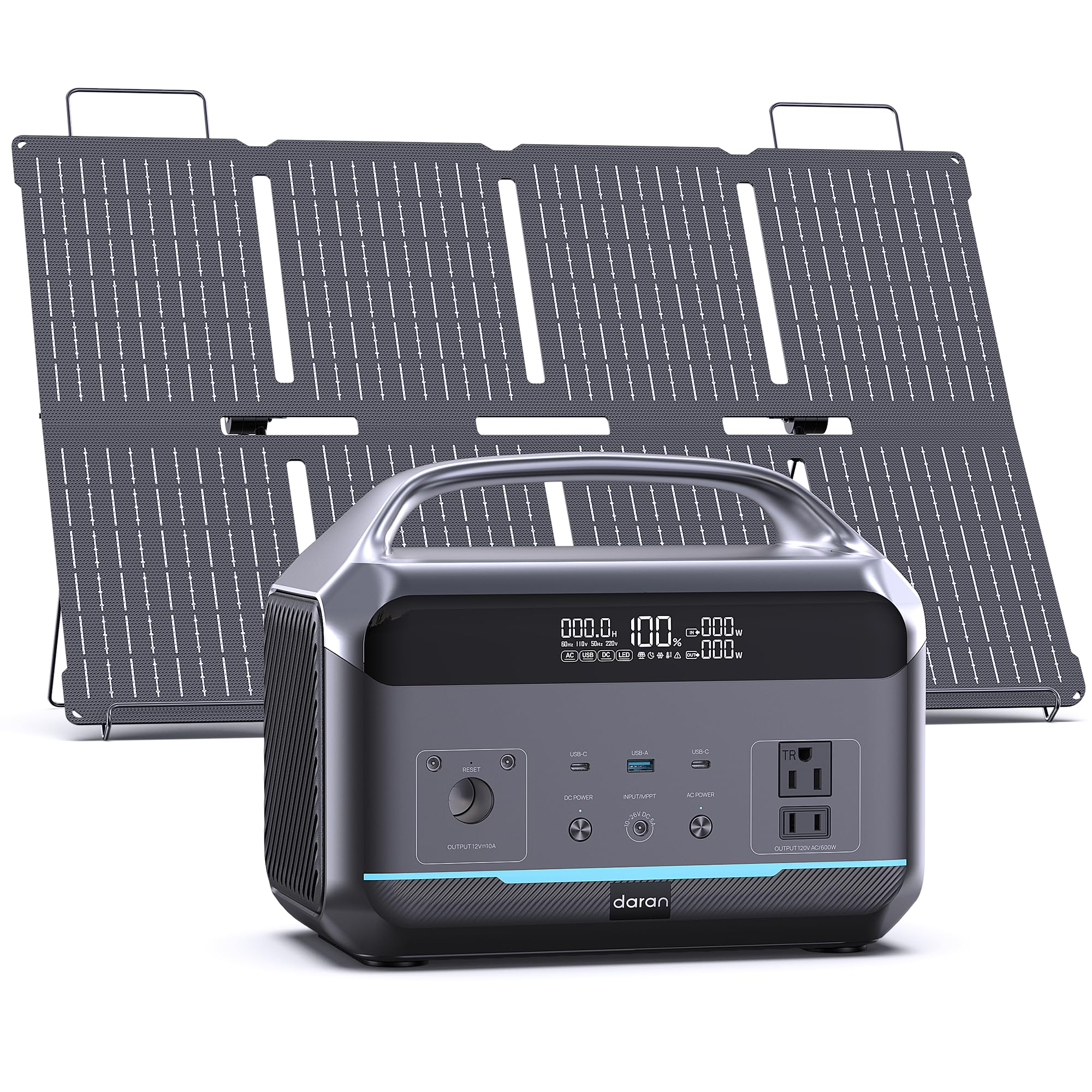 DaranEner front view power station showing outputs and compact benefits