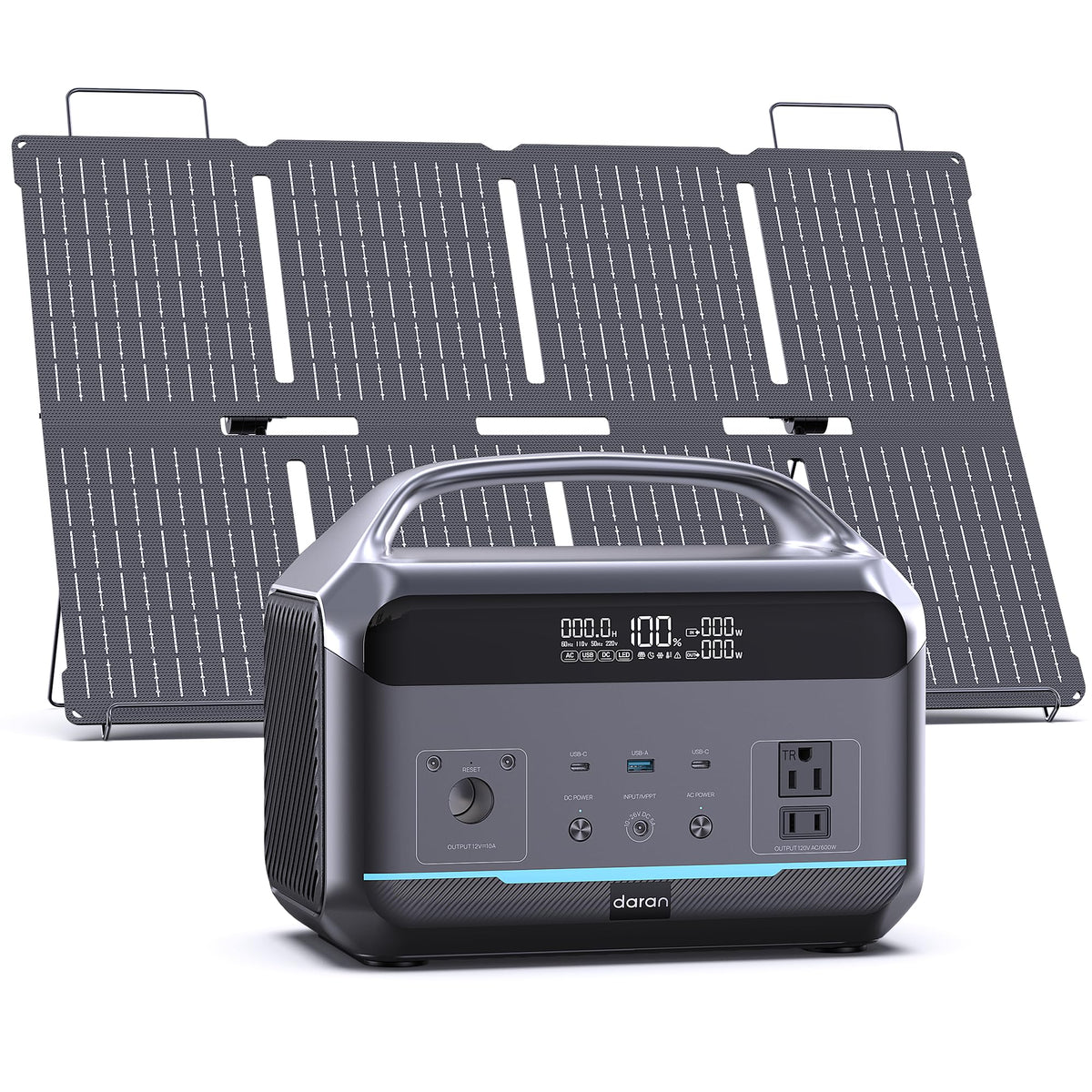 DaranEner front view power station showing outputs and compact benefits