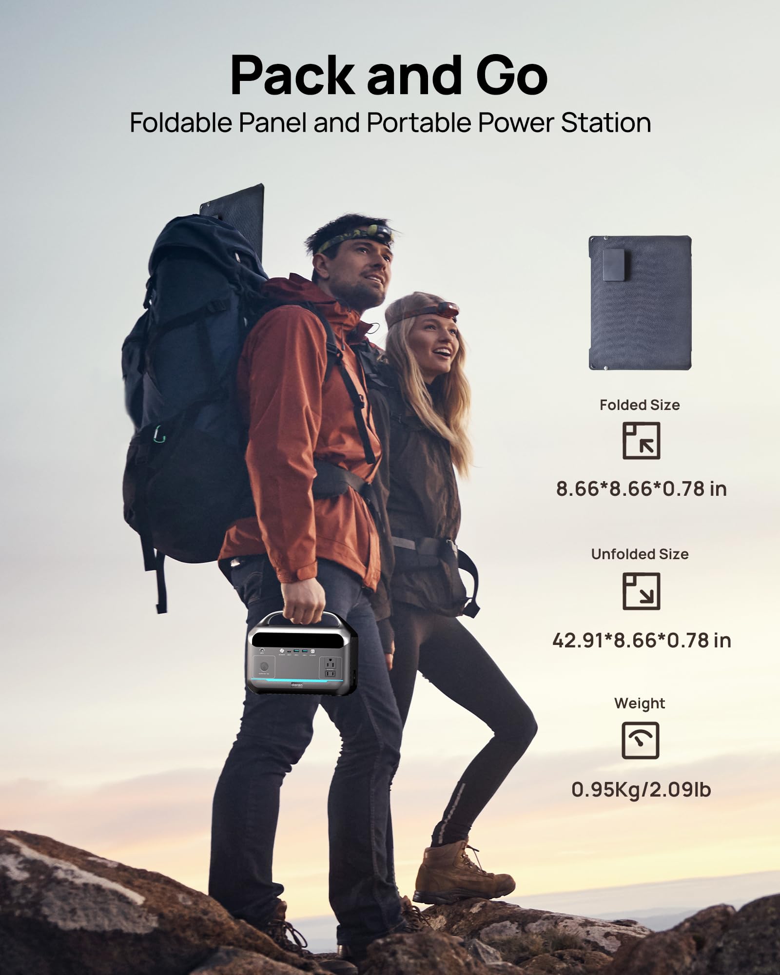 DaranEner powering laptop and fridge inside RV for reliable off-grid power