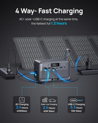 DaranEner LED screen and built-in flashlight for clear status and emergency light