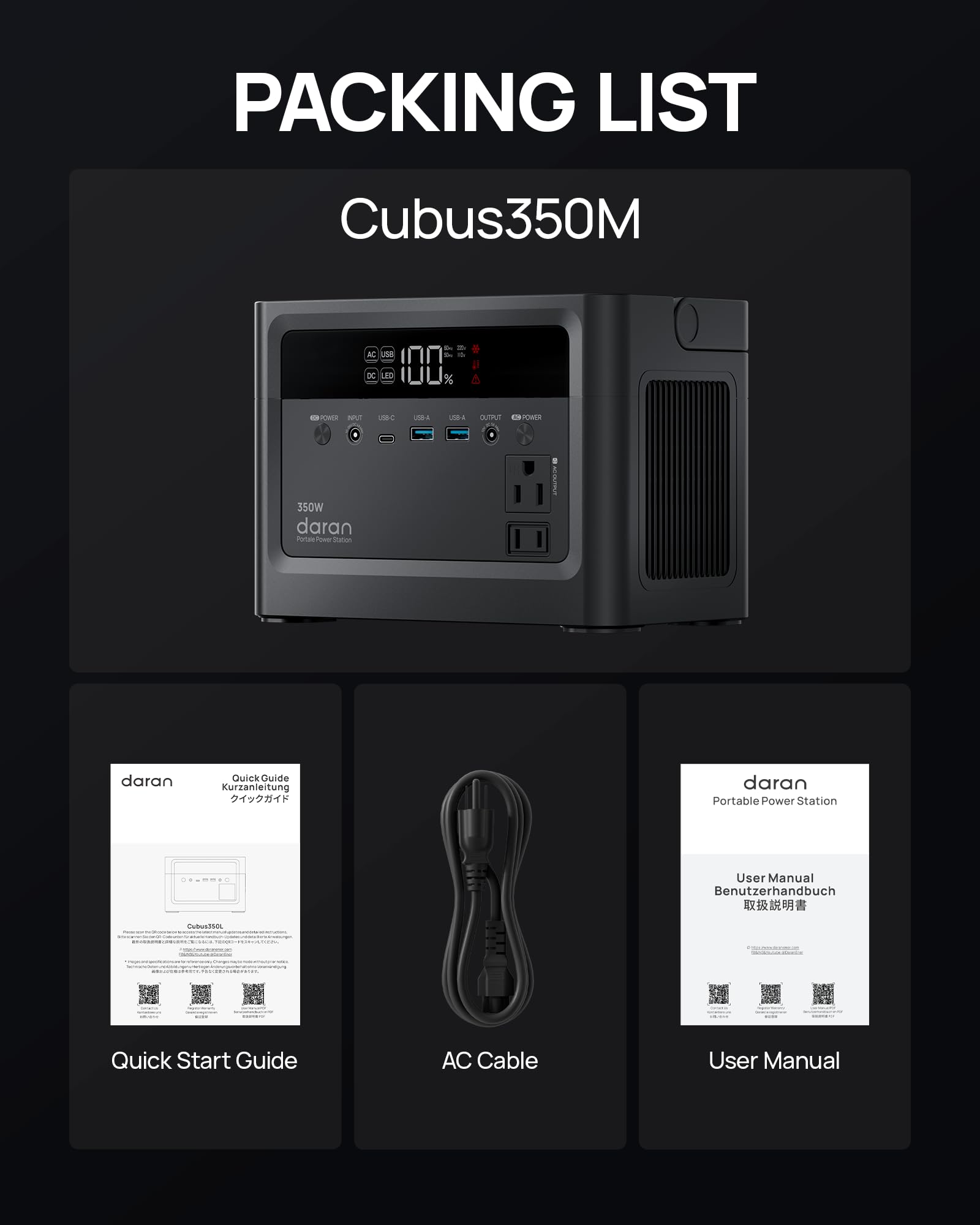 DaranEner next to a laptop to show scale and portable power convenience