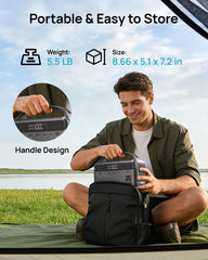 DaranEner top handle and compact profile emphasizing 5.5 lb portability for travel