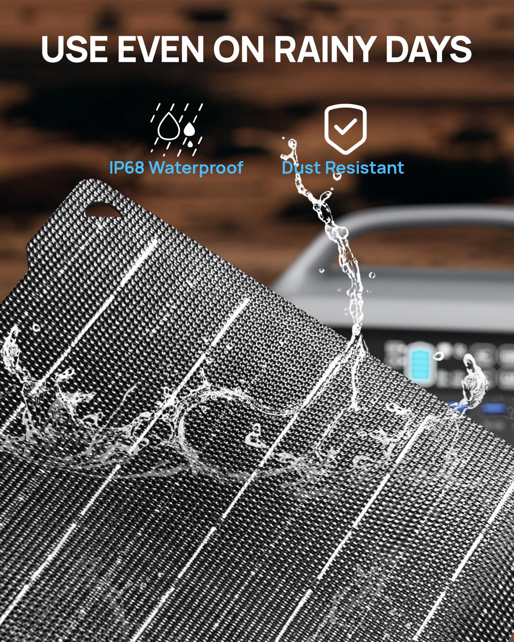 DaranEner panel with water droplets illustrating IP54 splash resistance reliability