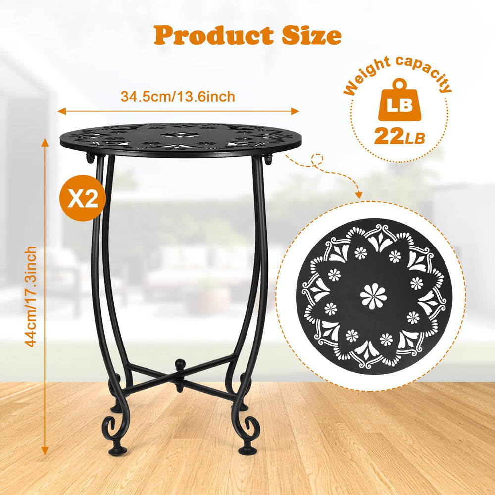 DARCKLE paired side tables on a balcony illustrating outdoor styling and usability