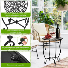 DARCKLE table holding potted plant on patio illustrating decorative plant-stand use