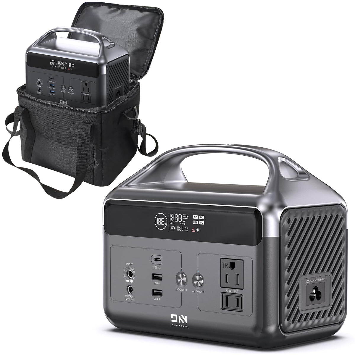 DaranEner front view showing ports and compact design for reliable portable power