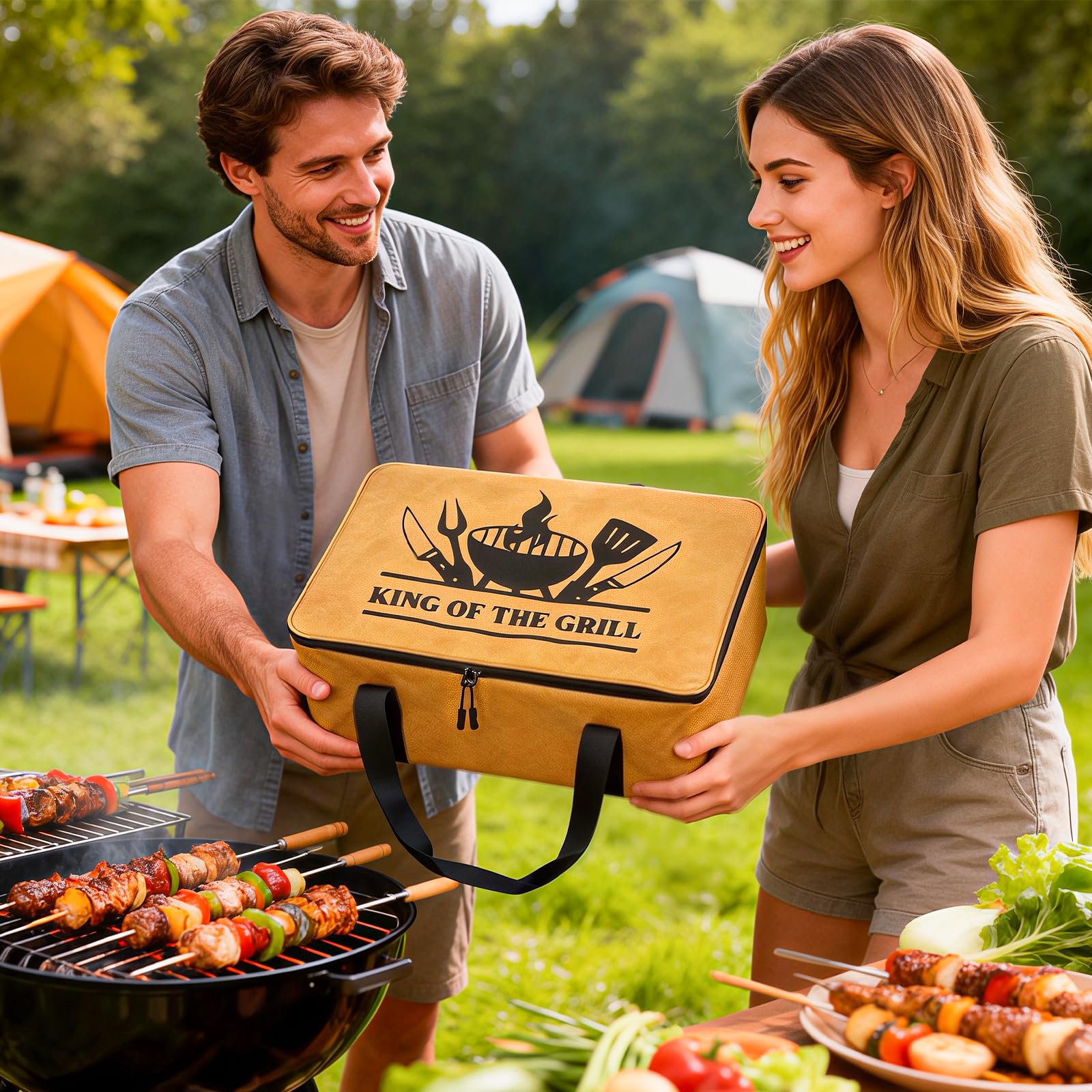 dark swan at a tailgate keeping smoked meats warm and ready to serve