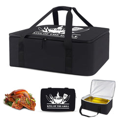 dark swan front view showing insulated resting bag and practical design benefit