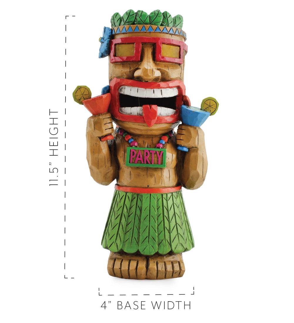 Darware tiki beside a hand showing scale and easy placement benefit