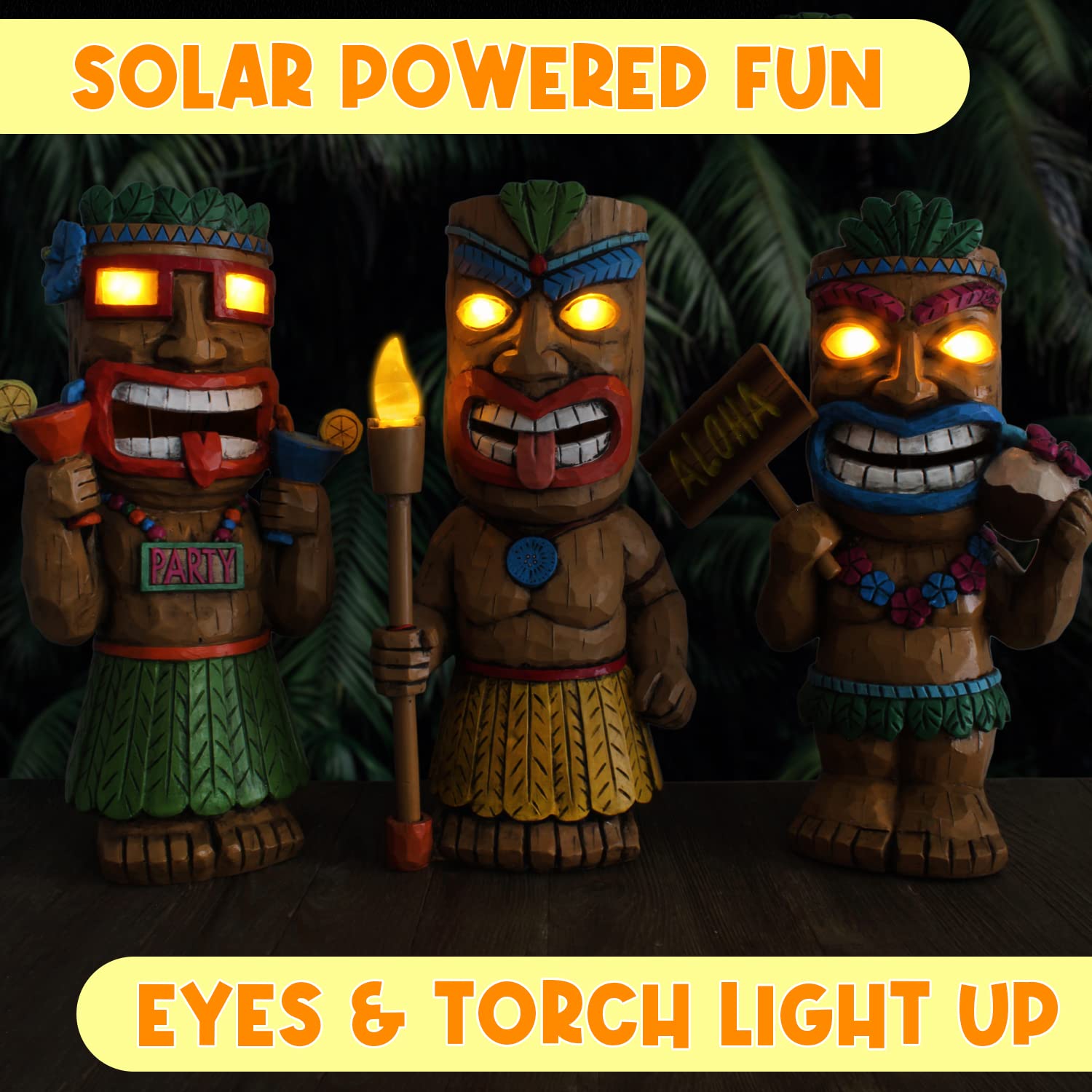 Darware tiki detail showing weather-resistant finish for outdoor durability