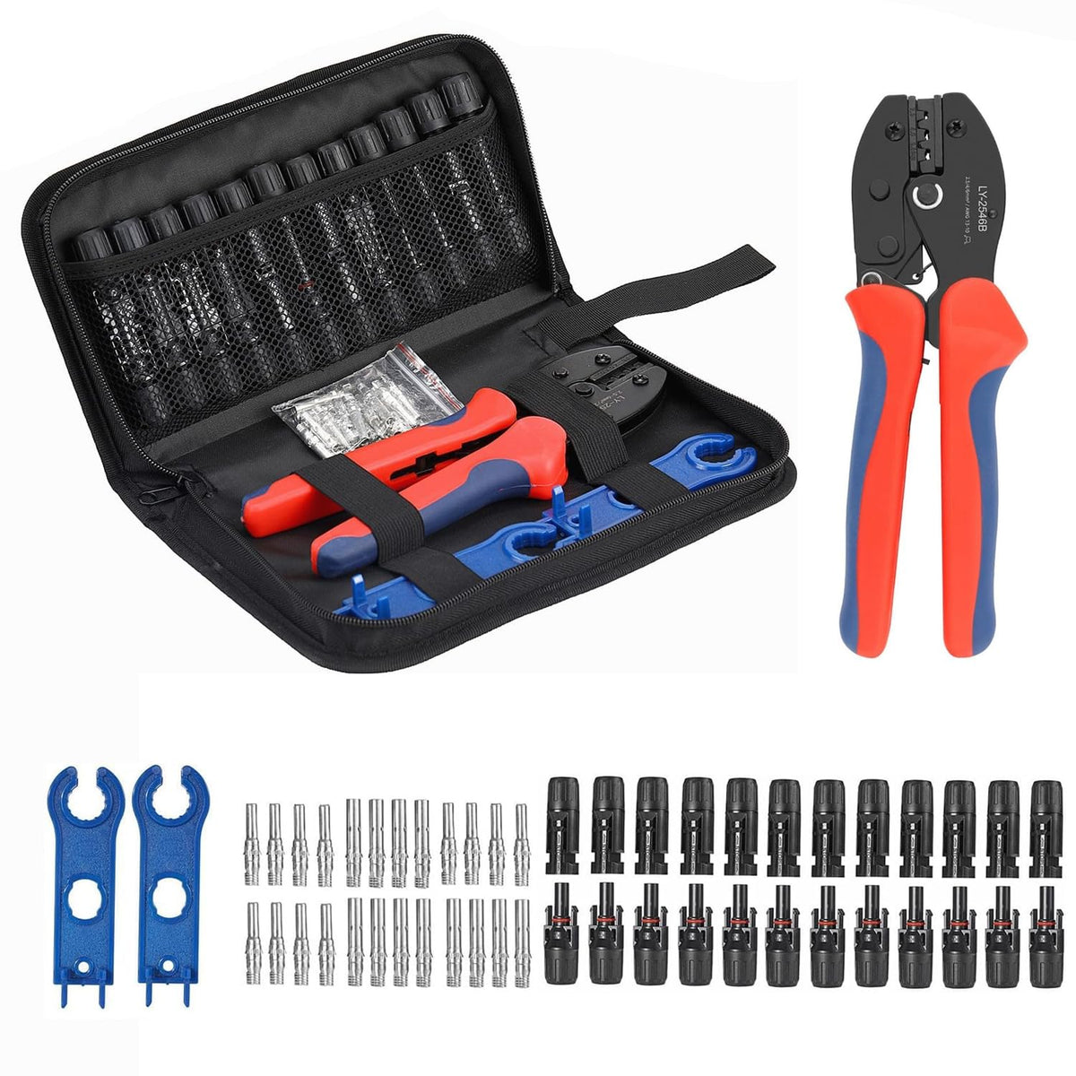 Daslleysen front view of open kit showing tools and connectors for quick use