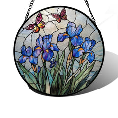 DASTOLL front view showing blue iris and butterfly, enhances window color