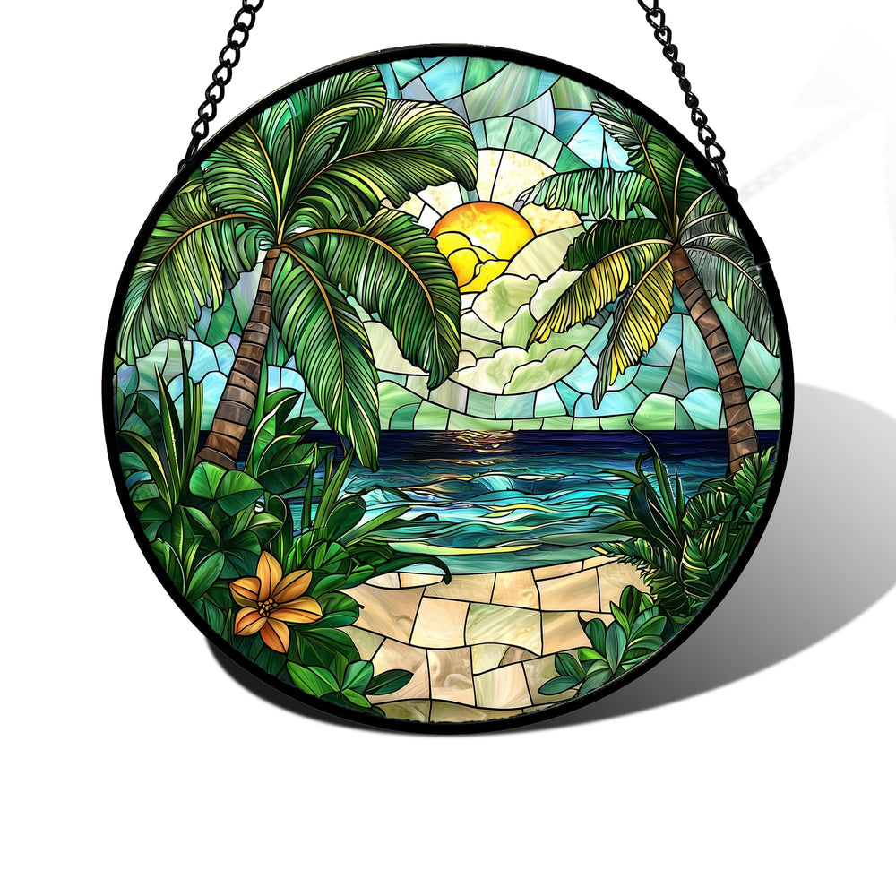DASTOLL front view green beach suncatcher showing vibrant colors and glow