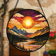 DASTOLL panel in window daylight casting warm colorful reflections