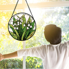 DASTOLL suncatcher installed in kitchen window creating colorful light
