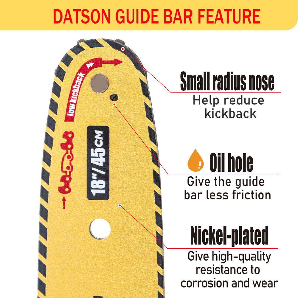 DatsenAAA close-up of chain rivets and teeth for durable cutting