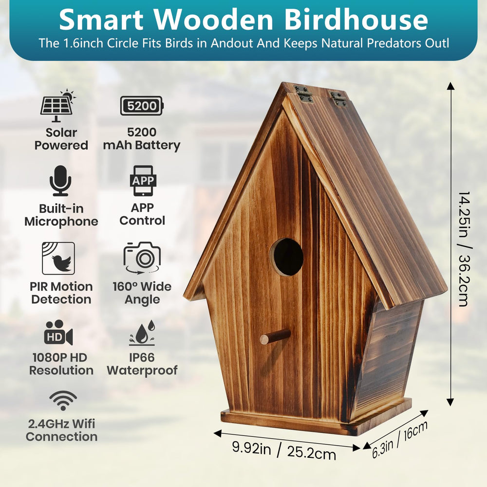 Daulpell solar panel on roof illustrating solar charging for continuous birdhouse power