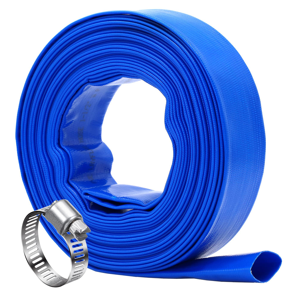 DAVCO coiled 1.5" x 50ft hose front view showing durable construction benefit
