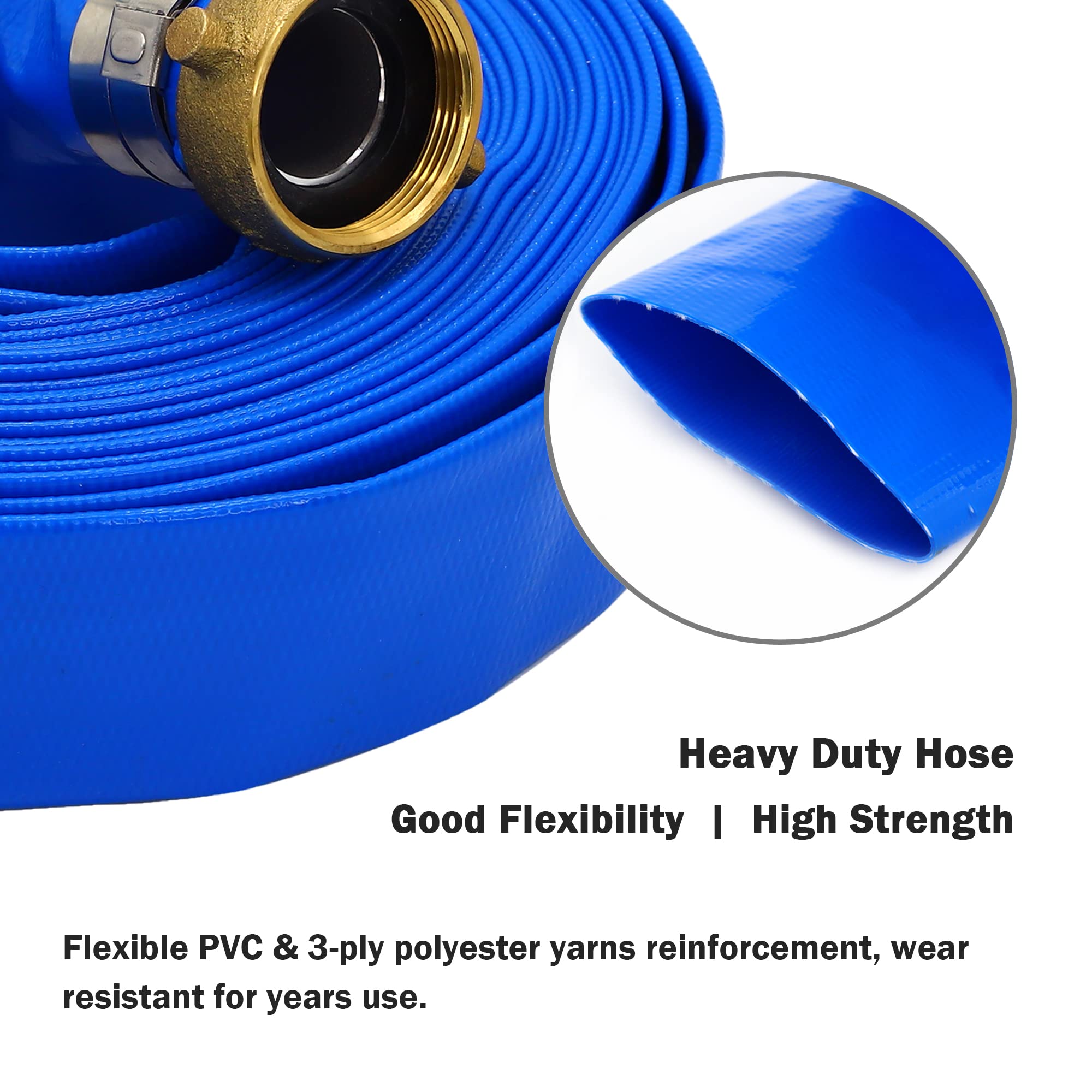 DAVCO hose connected to pool pump during backwash showing quick setup benefit