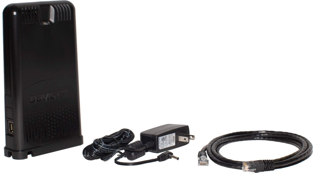 Davis Instruments 6100 antenna closeup showing radio hardware for long‑range reception