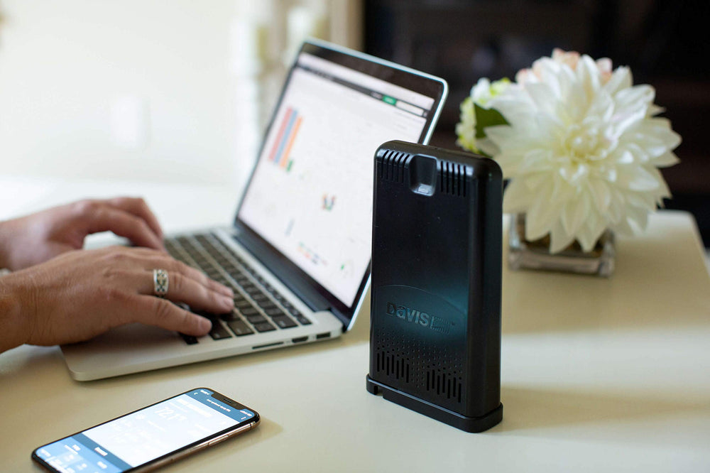 Davis Instruments 6100 feeding live data into WeatherLink app dashboard remotely