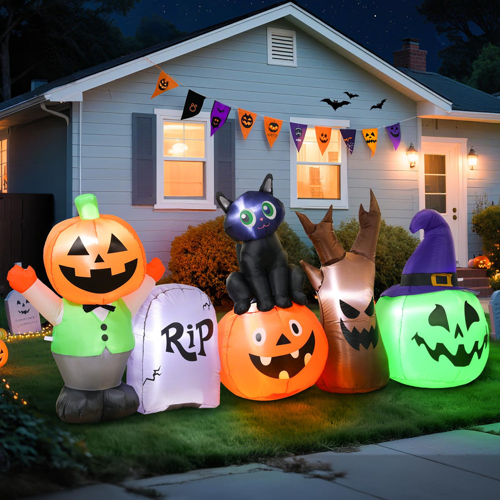 Dawdix front view showing pumpkin and black cat creating welcoming curb appeal