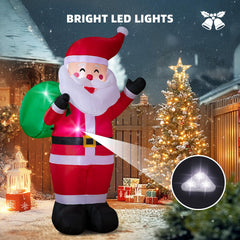 Dawdix Santa lit in a yard at night, creating cheerful illuminated holiday atmosphere